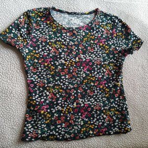 Wonder Nation Girls Floral Shirt Size M (7-8)